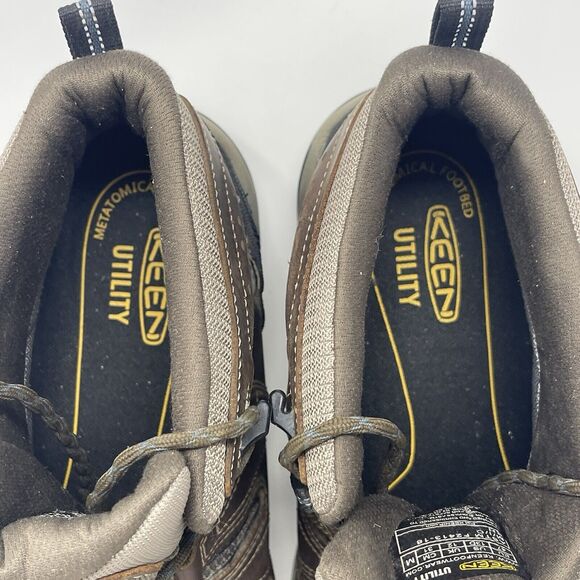 Keen Utility Flint Mid Steel Toe Boots Mens 13 D Brown Leather Work Hiking - Picture 10 of 16